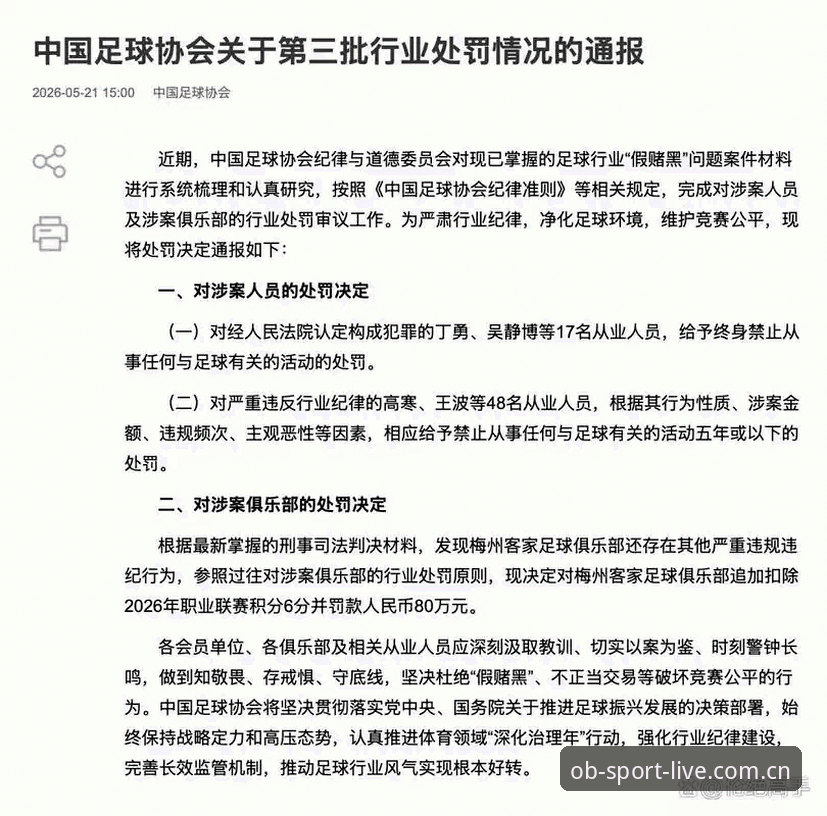 中国足协第三批禁足名单深度分析：65人终身或限时禁入，足球反腐再掀风暴